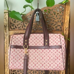 GUC Louis Vuitton Josephine GM Mini Lin in Bordeaux Burgundy with Strap